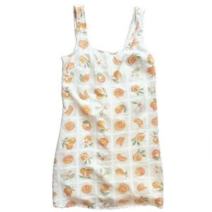 Japna White and Orange Sleeveless Sundress